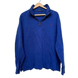 Polo Ralph Lauren Men’s XL Blue Quarter Zip Pullover 100% Cotton